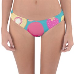 Seamless Pattern With Fruit Vector Illustrations Gift Wrap Design Reversible Hipster Bikini Bottoms by Vaneshart