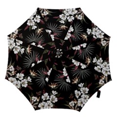 Beautiful Artistic Dark Tropical Pattern Hook Handle Umbrellas (large) by Vaneshart