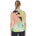 Abstract Seamless Pattern With Tropical Leaves Hand Draw Texture Vector Mock Neck Shell Top View2