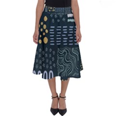 Mixed Background Patterns Perfect Length Midi Skirt by Vaneshart