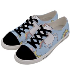 Unicorn Seamless Pattern Background Vector Men s Low Top Canvas Sneakers by Sobalvarro
