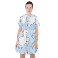 Unicorn Seamless Pattern Background Vector Sailor Dress by Sobalvarro