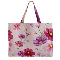 Vector Hand Drawn Cosmos Flower Pattern Zipper Mini Tote Bag by Sobalvarro
