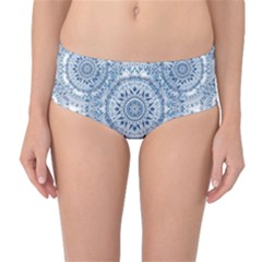 Boho Pattern Style Graphic Vector Mid-waist Bikini Bottoms by Sobalvarro