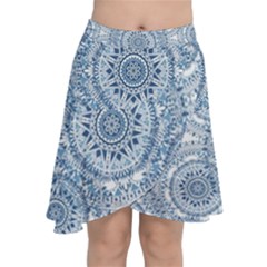 Boho Pattern Style Graphic Vector Chiffon Wrap Front Skirt by Sobalvarro