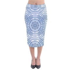 Boho Pattern Style Graphic Vector Velvet Midi Pencil Skirt by Sobalvarro