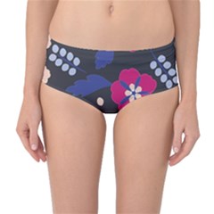 Vector Seamless Flower And Leaves Pattern Mid-waist Bikini Bottoms by Sobalvarro