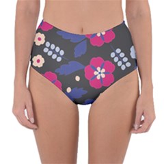 Vector Seamless Flower And Leaves Pattern Reversible High-waist Bikini Bottoms by Sobalvarro