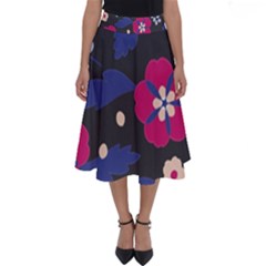 Vector Seamless Flower And Leaves Pattern Perfect Length Midi Skirt by Sobalvarro