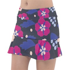 Vector Seamless Flower And Leaves Pattern Tennis Skirt by Sobalvarro