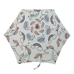 Cute Unicorns With Magical Elements Vector Mini Folding Umbrellas by Sobalvarro