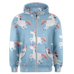 Unicorn Seamless Pattern Background Vector (2) Men s Zipper Hoodie by Sobalvarro