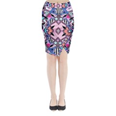 Marble Texture Print Fashion Style Patternbank Vasare Nar Abstract Trend Style Geometric Midi Wrap Pencil Skirt by Sobalvarro