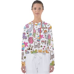 Set Kawaii Doodles Women s Slouchy Sweat by Vaneshart