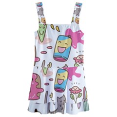 Set Kawaii Doodles Kids  Layered Skirt Swimsuit by Vaneshart