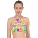 Seamless Pattern With Fruit Vector Illustrations Gift Wrap Design Racer Front Bikini Top View1