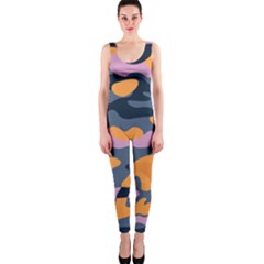Camouflage Background Textile Uniform Seamless Pattern One Piece Catsuit by Vaneshart