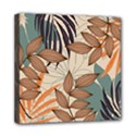 Trend Abstract Seamless Pattern With Colorful Tropical Leaves Plants Beige Mini Canvas 8  x 8  (Stretched) View1