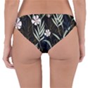 Trending Abstract Seamless Pattern With Colorful Tropical Leaves Plants Black Background Reversible Hipster Bikini Bottoms View2