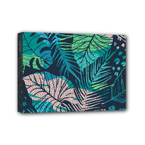 Seamless Abstract Pattern With Tropical Plants Mini Canvas 7  X 5  (stretched) by Vaneshart