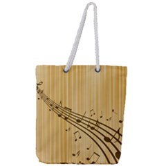 Background Music Nuts Sheet Full Print Rope Handle Tote (large) by Mariart