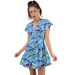 Ubrs Flutter Sleeve Wrap Dress by Rokinart
