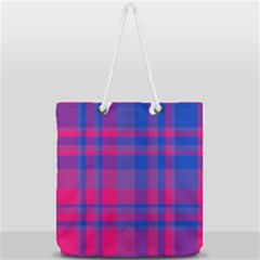 Bisexual Plaid Full Print Rope Handle Tote (large) by NanaLeonti