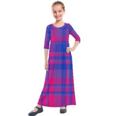 Bisexualplaid Kids  Quarter Sleeve Maxi Dress by NanaLeonti
