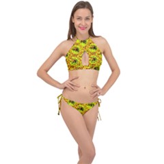 Cut Glass Beads Cross Front Halter Bikini Set by essentialimage