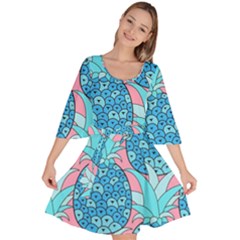 Pineapples Velour Kimono Dress by Sobalvarro