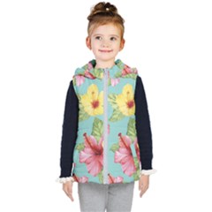 Hibiscus Kids  Hooded Puffer Vest by Sobalvarro