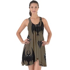 Cute Bat With Hearts Show Some Back Chiffon Dress by FantasyWorld7