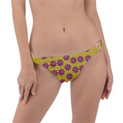 Fantasy Fauna Floral In Sweet Yellow Ring Detail Bikini Bottom by pepitasart