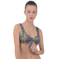Leaves Contemplative In Pearls Free From Disturbance Front Tie Bikini Top by pepitasart