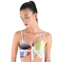 Retro Sphreres And Lines Woven Tie Front Bralet by snowwhitegirl