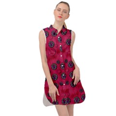 The Dark Moon Fell In Love With The Blood Moon Decorative Sleeveless Shirt Dress by pepitasart