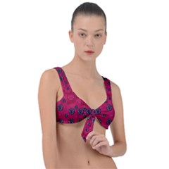 The Dark Moon Fell In Love With The Blood Moon Decorative Front Tie Bikini Top by pepitasart