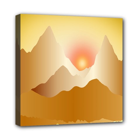 Twilight Mountain Landscape Sky Mini Canvas 8  X 8  (stretched) by Vaneshart