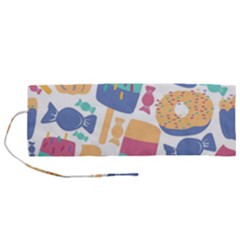 Icecream Pattern Pastel Sumer Roll Up Canvas Pencil Holder (m) by Vaneshart