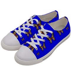 Butterfly Pattern Blue Insects Women s Low Top Canvas Sneakers by Vaneshart