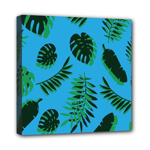 Tropical Leaves Nature Mini Canvas 8  X 8  (stretched) by Vaneshart