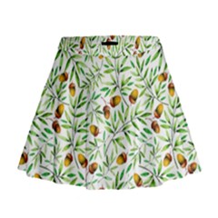 Pine Cone Pattern Autumn Mini Flare Skirt by Vaneshart