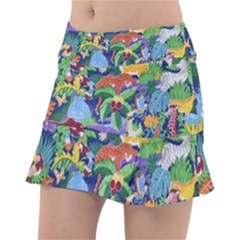 Animated Safari Animals Background Tennis Skirt by Vaneshart