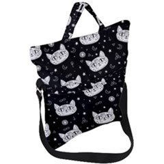 Gothic Cat Fold Over Handle Tote Bag by Valentinaart