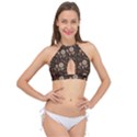 Wonderful Pattern With Dreamcatcher Cross Front Halter Bikini Top View1