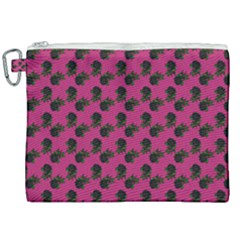 Black Rose Pink Canvas Cosmetic Bag (xxl) by snowwhitegirl