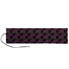 Black Rose Mauve Roll Up Canvas Pencil Holder (l) by snowwhitegirl