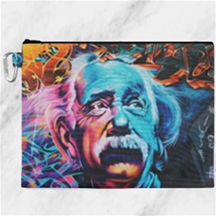 Albert Einstein Retro Wall Graffiti Blue Pink Orange Modern Urban Art Grunge Canvas Cosmetic Bag (xxxl) by genx