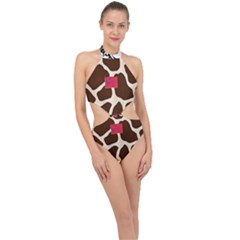 Giraffe By Traci K Halter Side Cut Swimsuit by tracikcollection