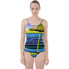 Pop Art Beach Umbrella  Cut Out Top Tankini Set by essentialimage